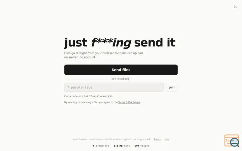Screenshot of just f***ing send it