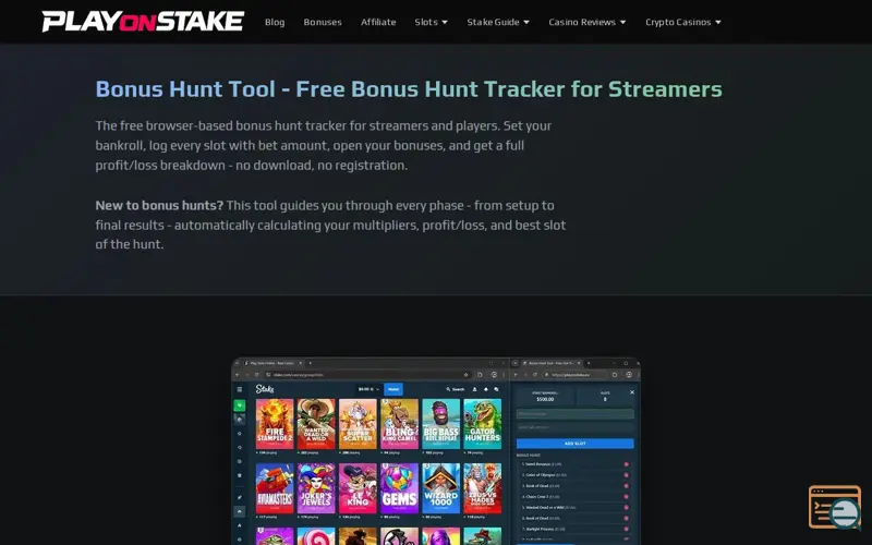 Screenshot of Bonus Hunt Tool