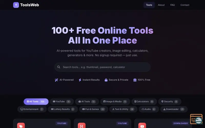 Screenshot of ToolsWeb.Cc