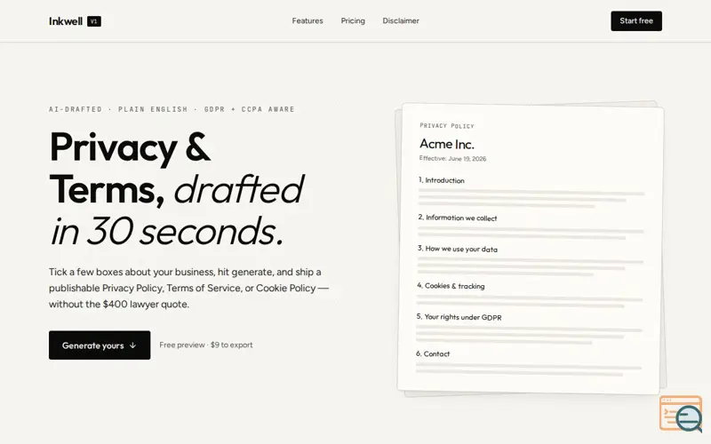 Screenshot of Inkwell