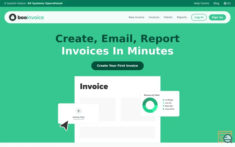 Screenshot of BooInvoice