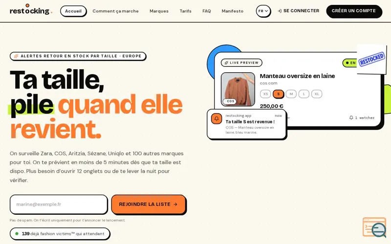 Screenshot of Restocking