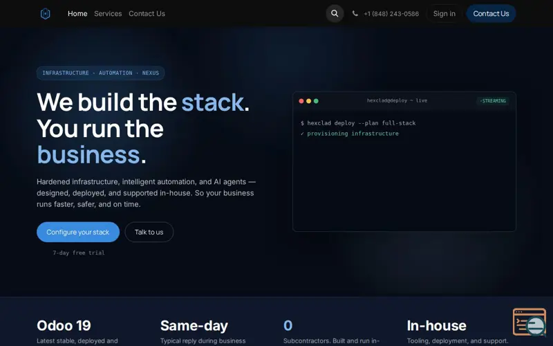 Screenshot of HexClad Secure Stack