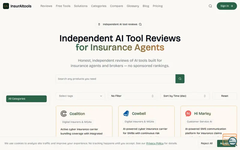 Screenshot of InsurAItools