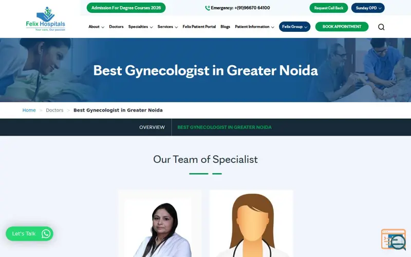 Screenshot of Felixhospital