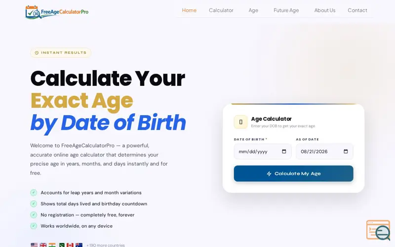 Screenshot of Free Age Calculator Pro