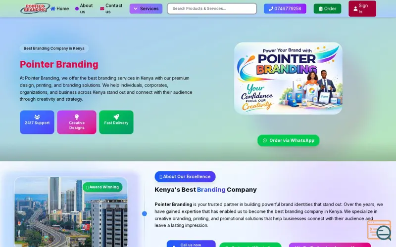 Screenshot of Pointer Branding