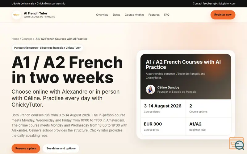 Screenshot of A1 / A2 French Intensive Hybrid