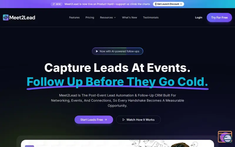 Screenshot of Meet2Lead