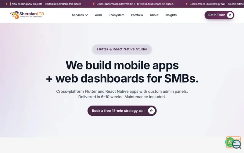 Screenshot of Sheraian Limited