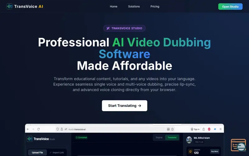 Screenshot of TransVoice Studio