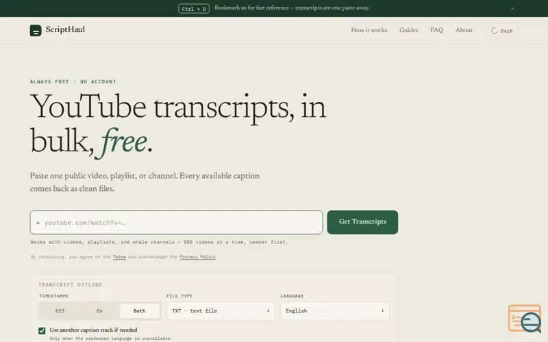 Screenshot of ScriptHaul