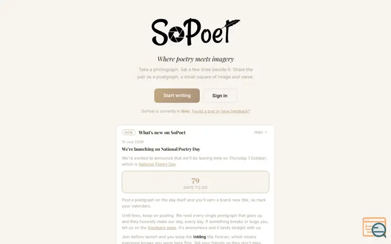 Screenshot of SoPoet