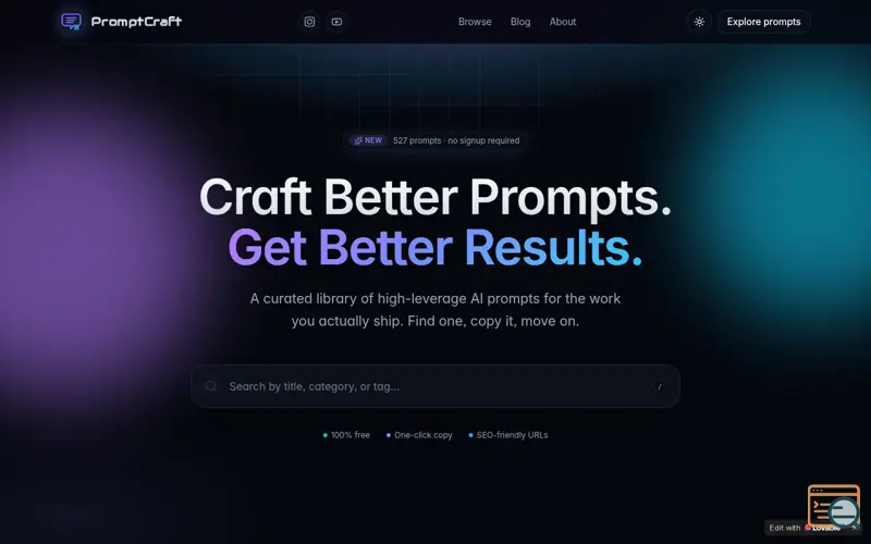 Screenshot of Prompt Craft
