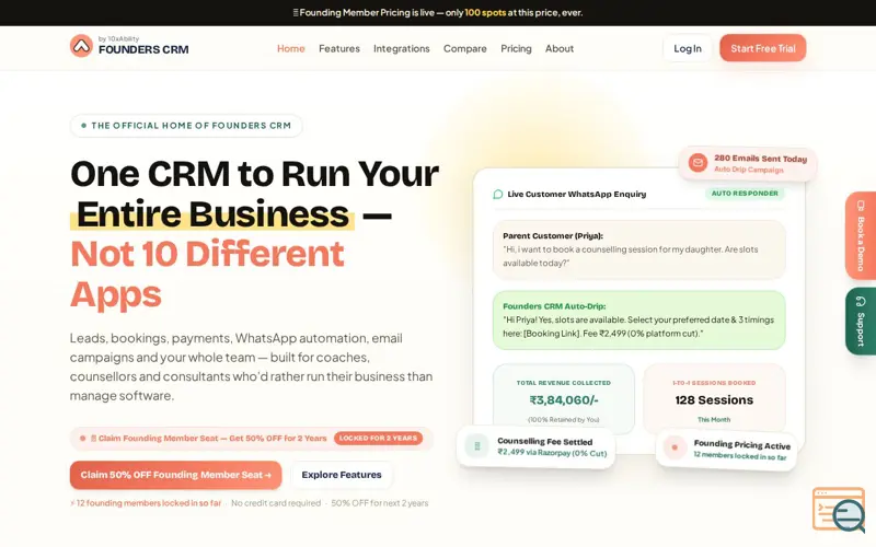 Screenshot of Founders CRM
