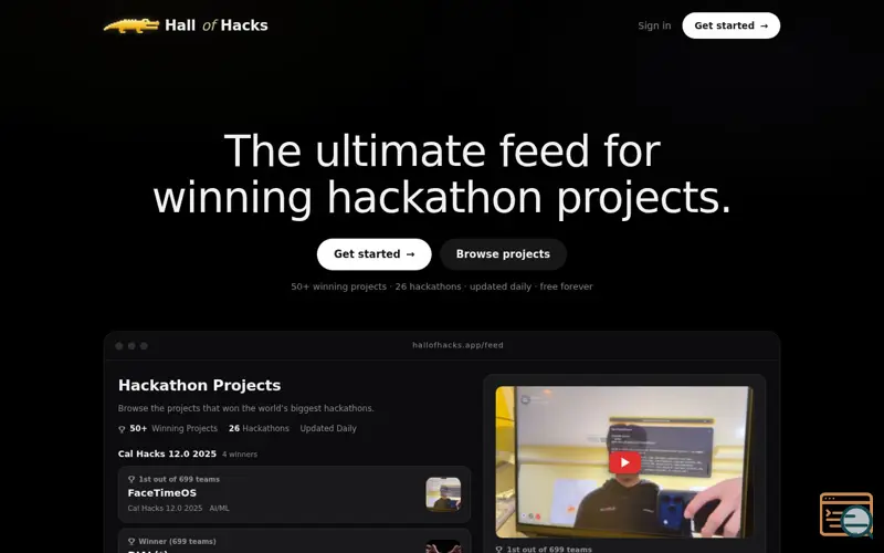 Screenshot of Hall of Hacks