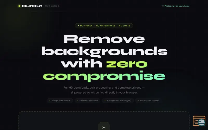 Screenshot of CutOut — Free Background Remover