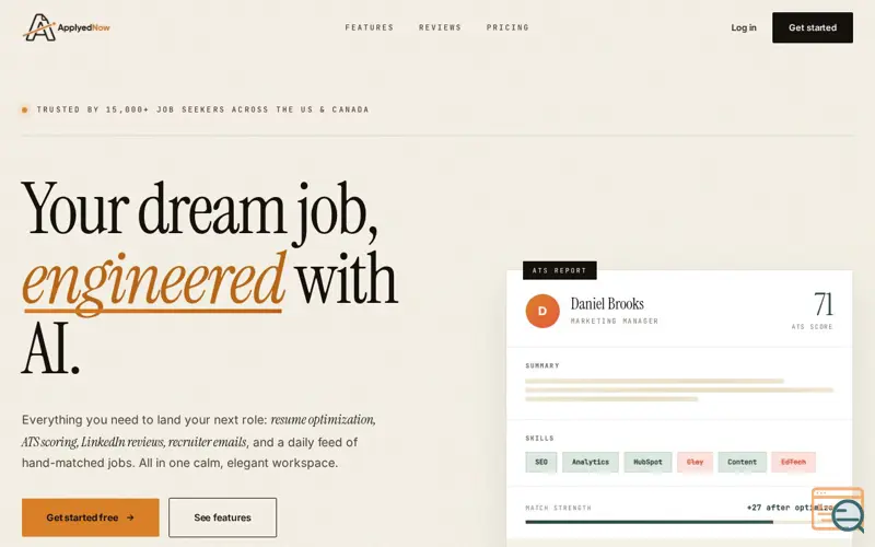 Screenshot of ApplyedNow