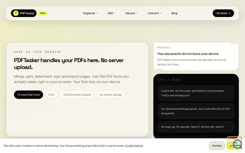Screenshot of PDFTasker