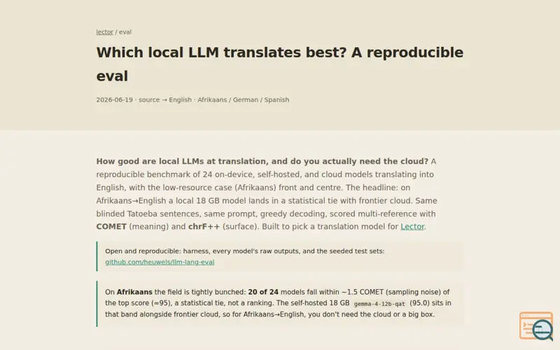 Screenshot of Lector