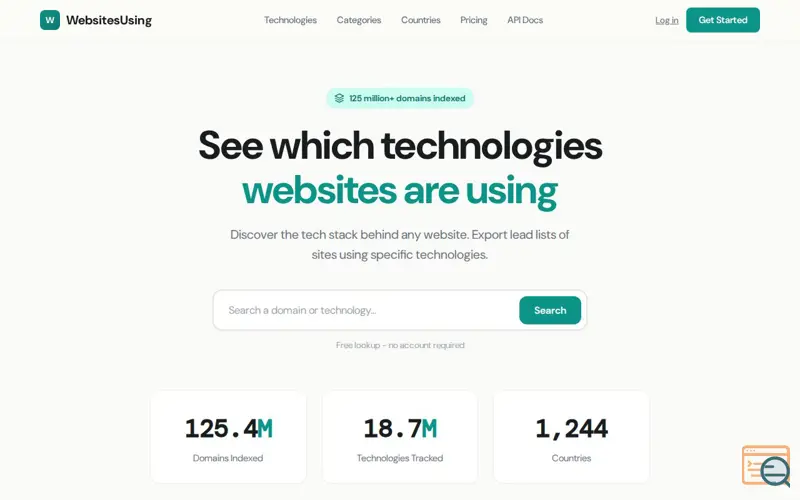 Screenshot of WebsitesUsing, a launch using LeverScale Email