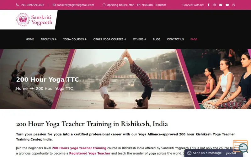 Screenshot of Sanskriti Yogpeeth, a launch using Isotope