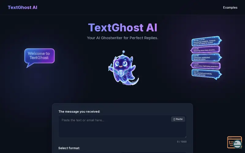 Screenshot of Smart Reply AI | TextGhost