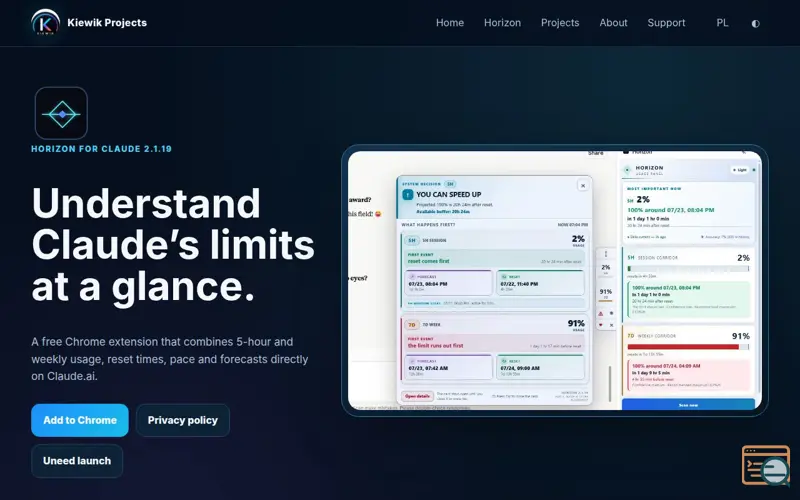 Screenshot of Horizon for Claude