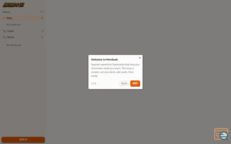Screenshot of Membosh, a launch using Replicache
