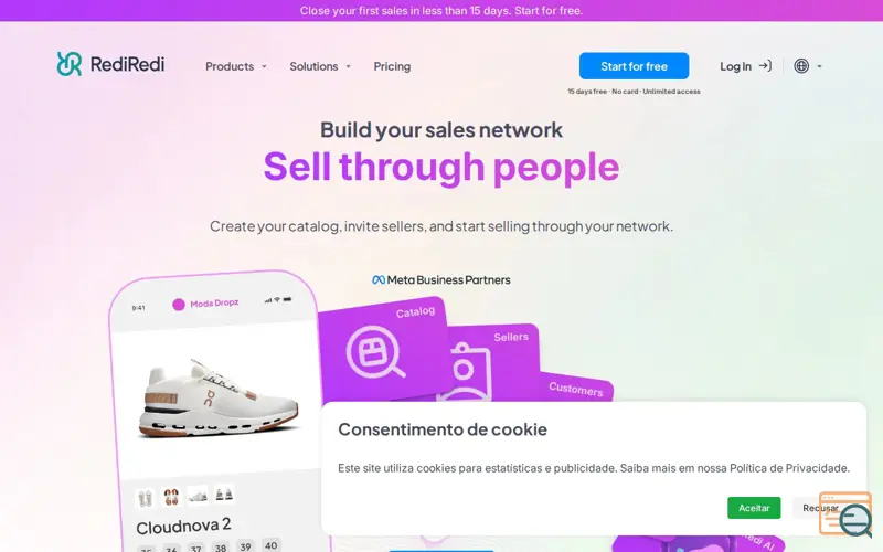 Screenshot of Redi IA, The People Commerce Platform