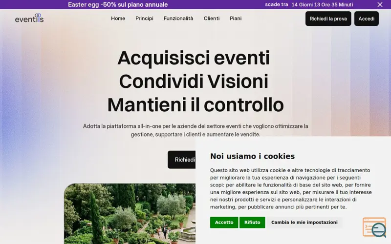 Screenshot of Eventiis
