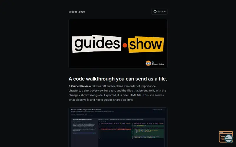 Screenshot of Guides