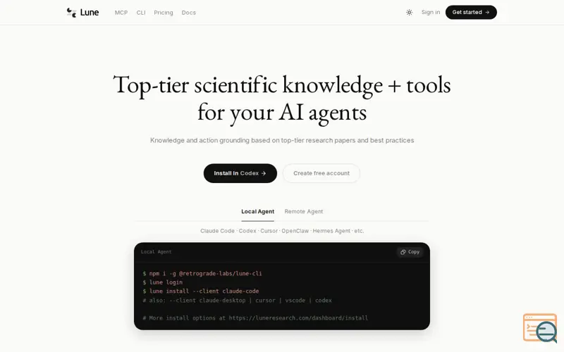 Screenshot of Lune