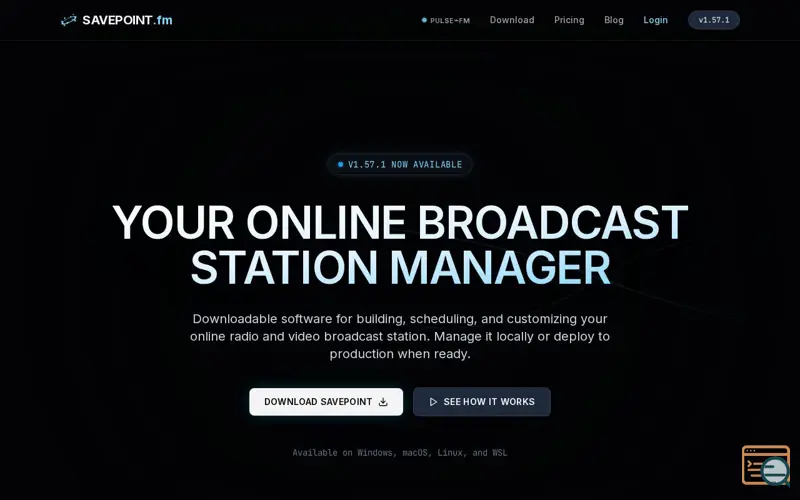 Screenshot of SavePoint Brodcasting Software