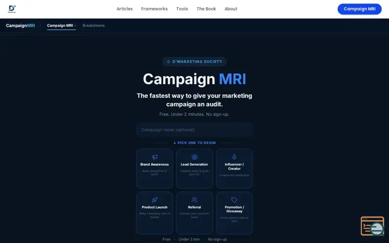 Screenshot of Campaign MRI