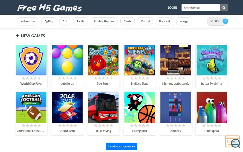 Screenshot of Play Free HTML5 Games Online Instantly