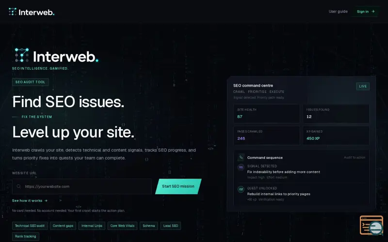 Screenshot of Interweb.