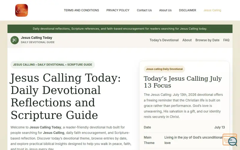 Screenshot of Jesus Calling