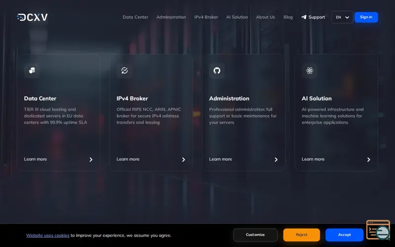 Screenshot of DCXV