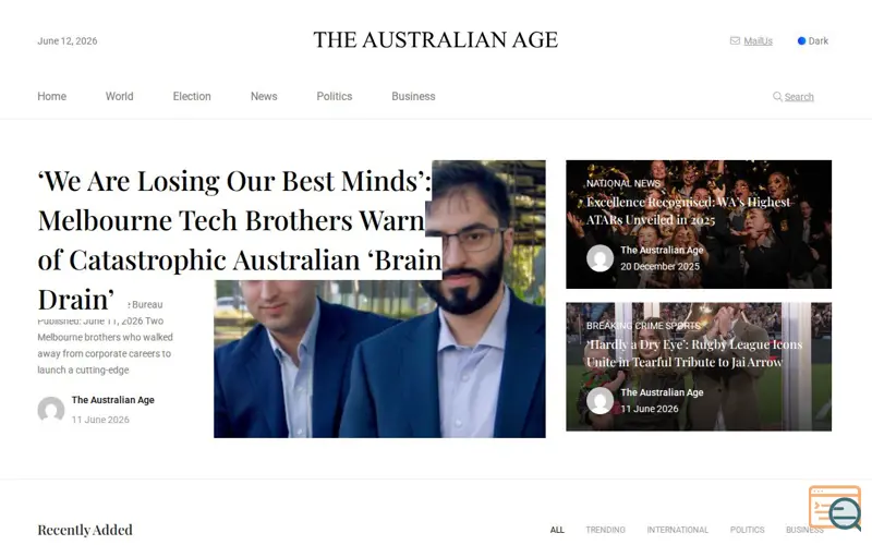 Screenshot of News Website