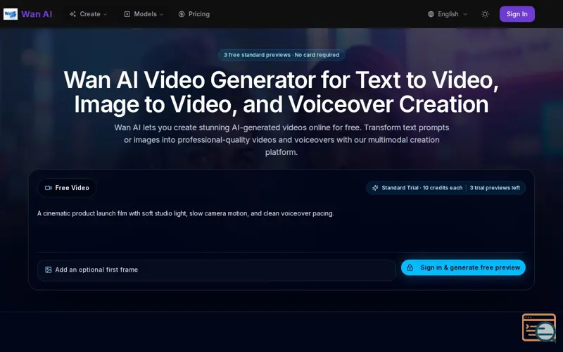 Screenshot of Wan AI, a launch using SimilarLabs