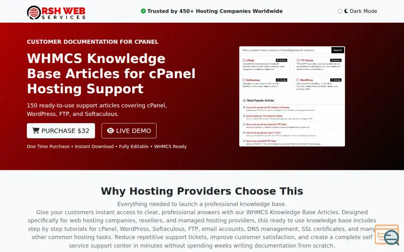 Screenshot of Knowledge Base Articles - cPanel Support