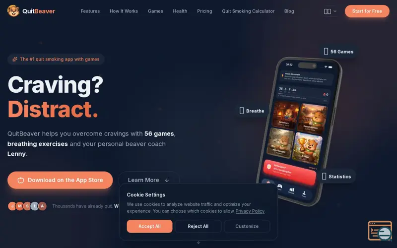 Screenshot of QuitBeaver