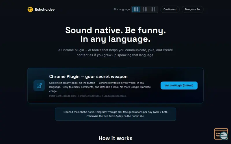 Screenshot of Echoho.dev