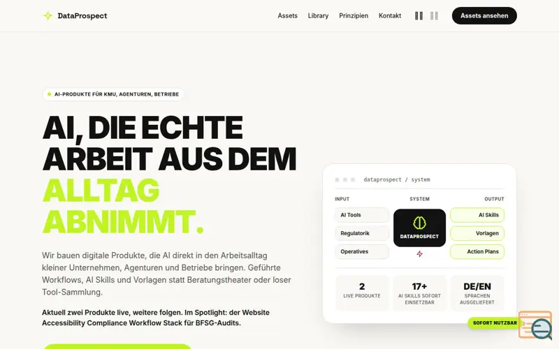 Screenshot of DataProspect