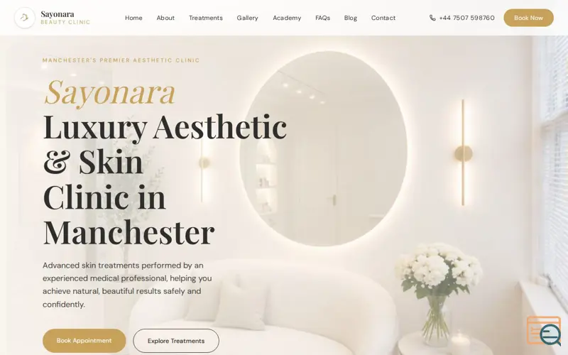 Screenshot of Sayonara Beauty Clinic & Acadamy