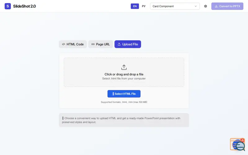 Screenshot of SlideShot 2.0