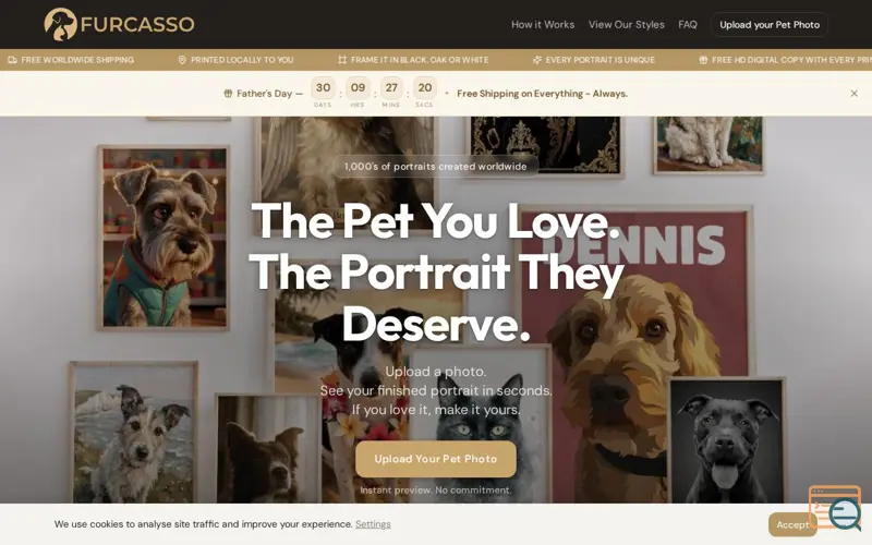 Screenshot of Furcasso.app, a launch using Affiliate Watch