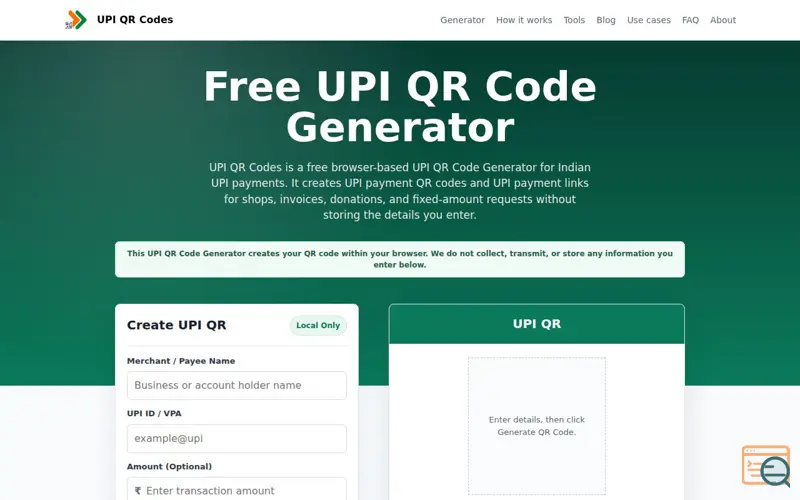 Screenshot of UPI QR Codes