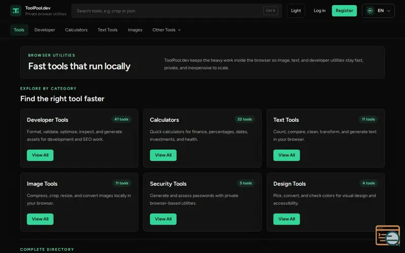 Screenshot of ToolPool.dev